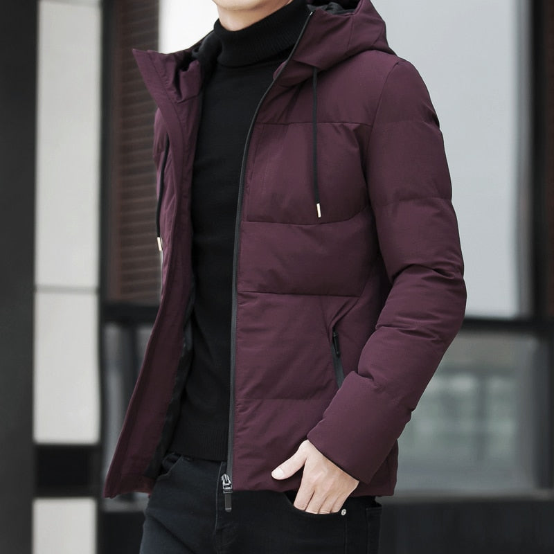 Men's slim hooded winter jacket