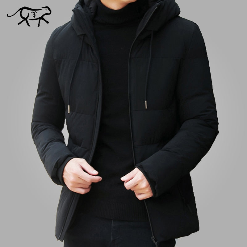 Men's slim hooded winter jacket