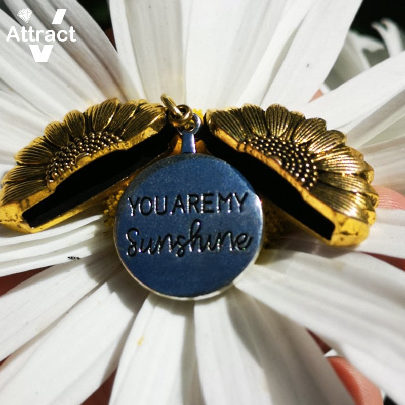 "YOU ARE MY SUNSHINE" sunflower necklace