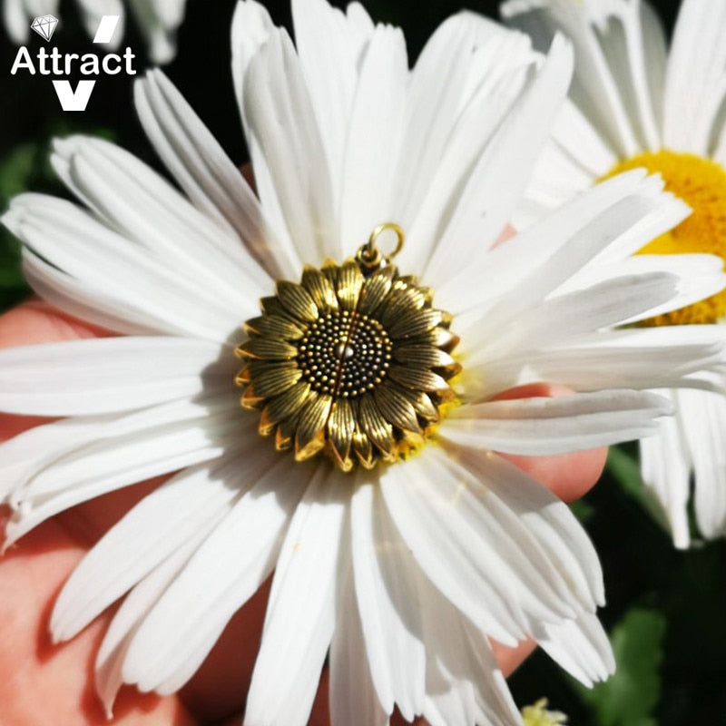 "YOU ARE MY SUNSHINE" sunflower necklace