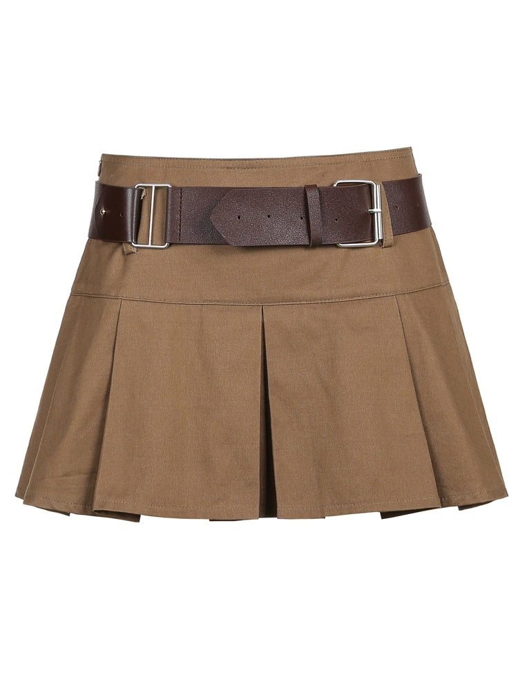 Mini skirt with belt for summer