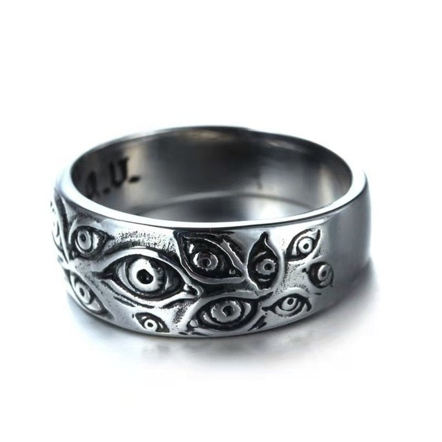 Silver eyes ring